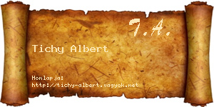 Tichy Albert névjegykártya